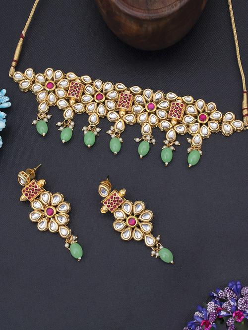 multi colored metal necklaces and earring - 18320256 - Very Small Image - 1