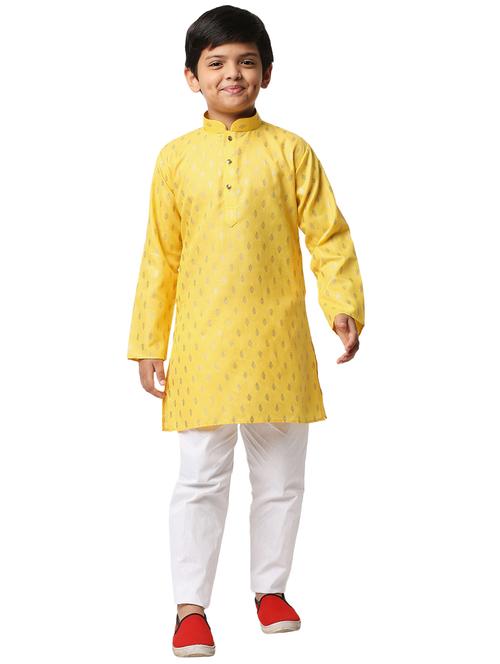 yellow printed kurta pajama set - 18320693 - Very Small Image - 1