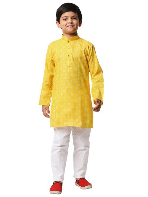 yellow printed kurta pajama set - 18320694 - Very Small Image - 1