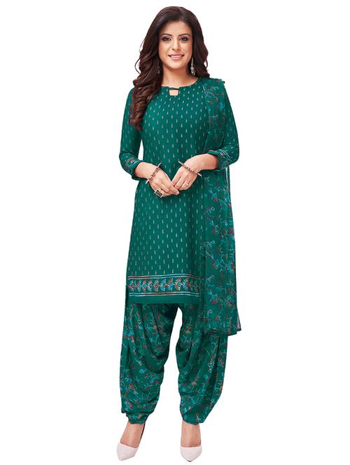 green crepe unstitched suit - 18320875 - Very Small Image - 1