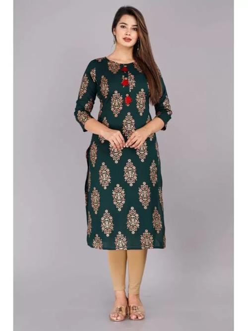 ladies straight cotton printed kurta - 18320998 - Very Small Image - 1