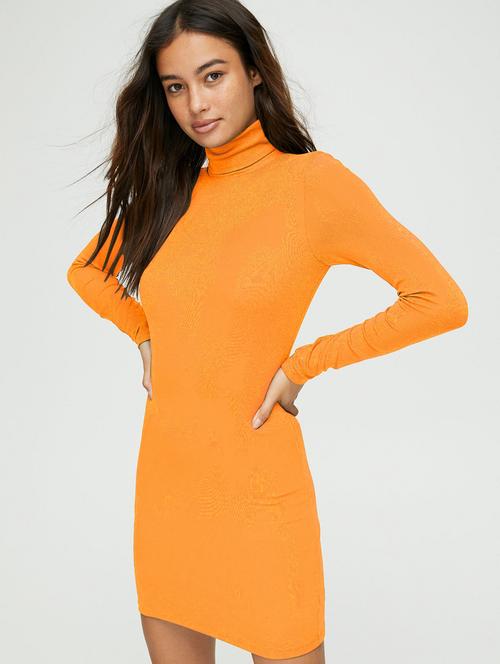 turtle neck solid bodycon dress - 18321699 - Very Small Image - 1