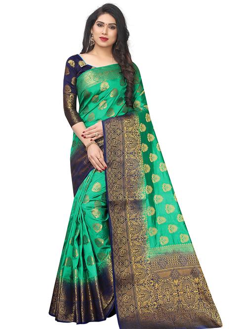 jacquard work banarasi saree with blouse - 18322063 - Very Small Image - 1