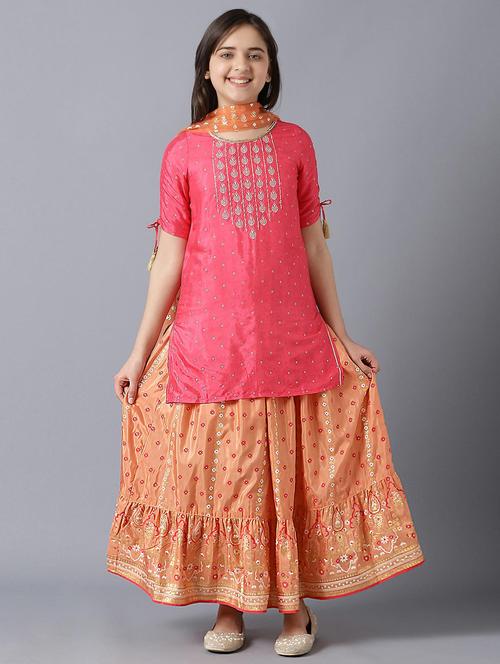 pink printed sharara suit set - 18322707 - Very Small Image - 1