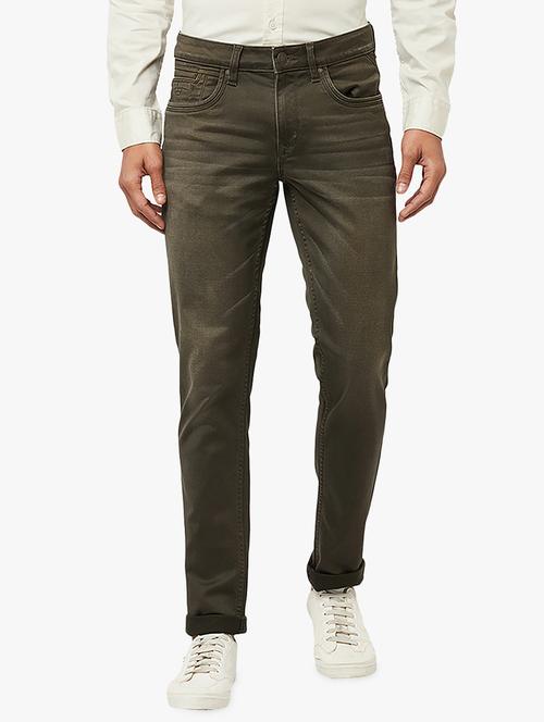 olive-green light-washed denim jean - 18322841 - Very Small Image - 1