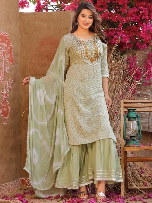 cotton suit with dupatta - 18322851 - Very Small Image - 1