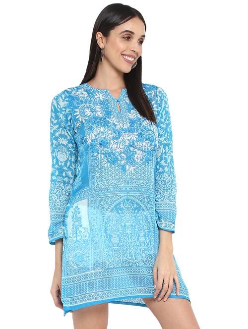 key hole neck printed tunic - 18322863 - Very Small Image - 1