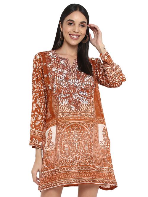 key hole neck printed tunic - 18322864 - Very Small Image - 1