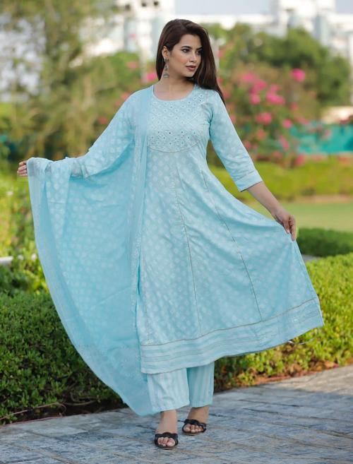 cotton suit with dupatta - 18322866 - Very Small Image - 1