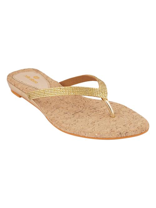 gold synthetic toe separator sandals - 18323078 - Very Small Image - 1