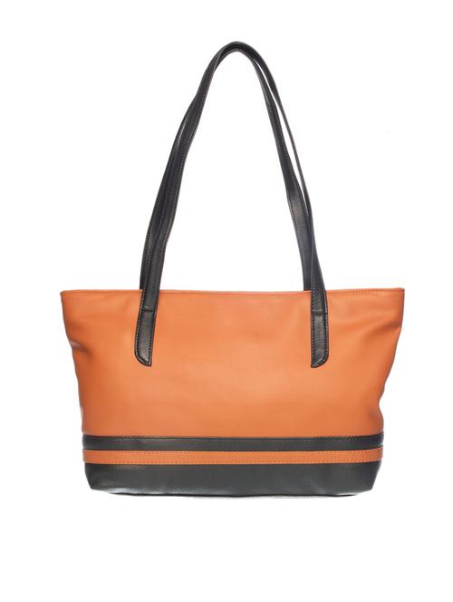 tan color block regular handbag - 18323330 - Very Small Image - 1