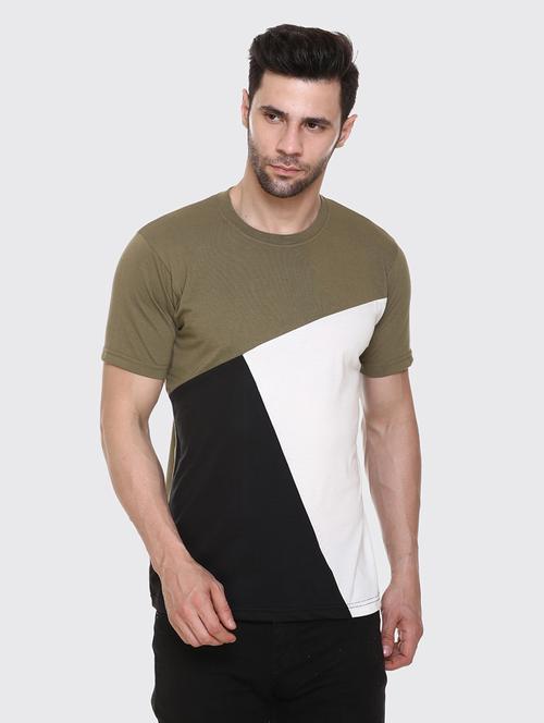 round neck color block t-shirt - 18323365 - Very Small Image - 1