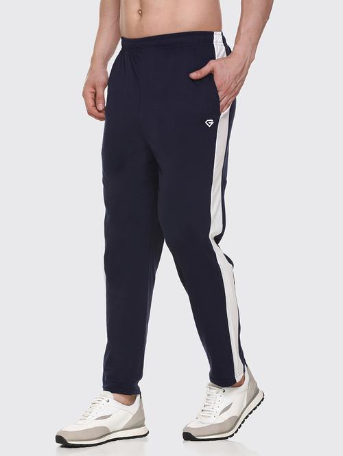 navy blue side striped track pant - 18323438 - Very Small Image - 1