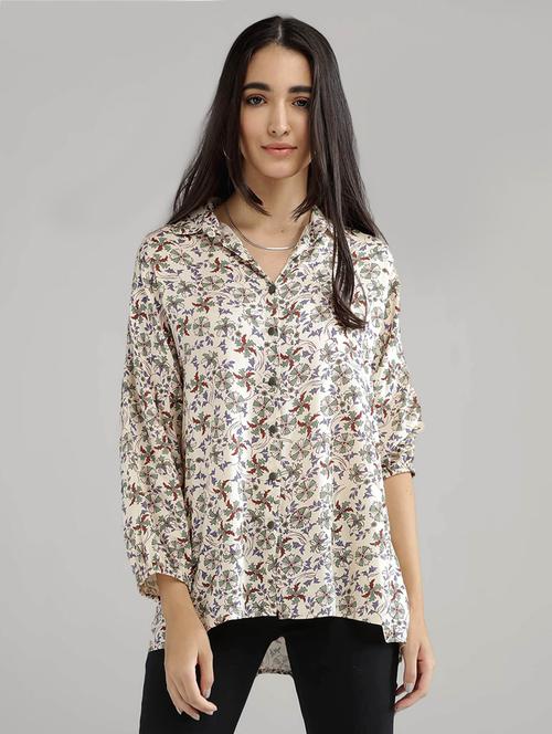 high low floral top - 18323526 - Very Small Image - 1