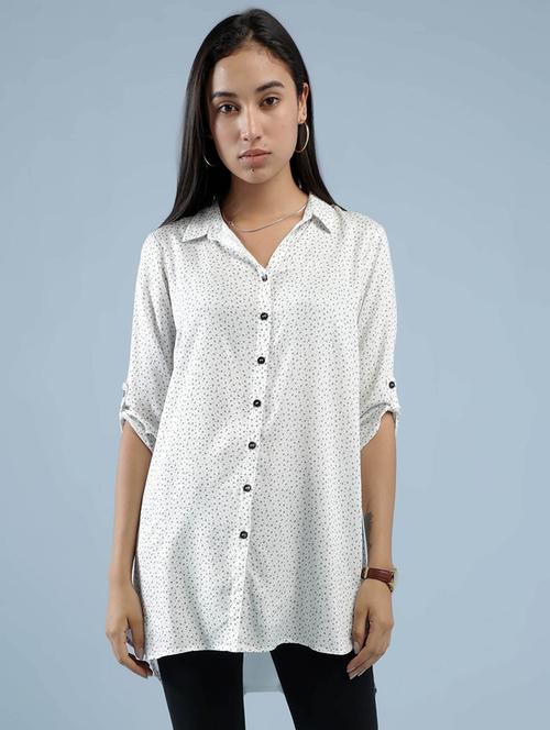 curved hem printed top - 18323534 - Very Small Image - 1