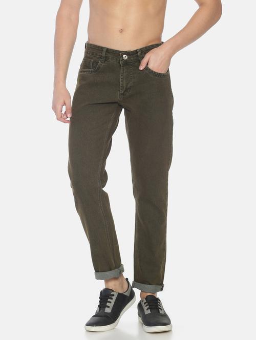 olive green light-washed denim jean - 18324025 - Very Small Image - 1
