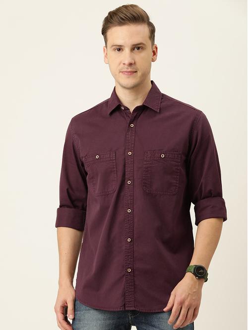 mens solid casual shirt - 18324224 - Very Small Image - 1