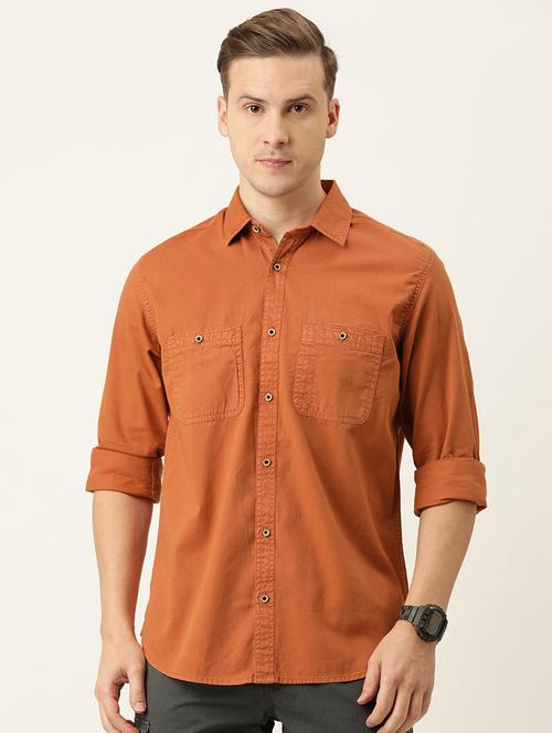 mens solid casual shirt - 18324230 - Very Small Image - 1