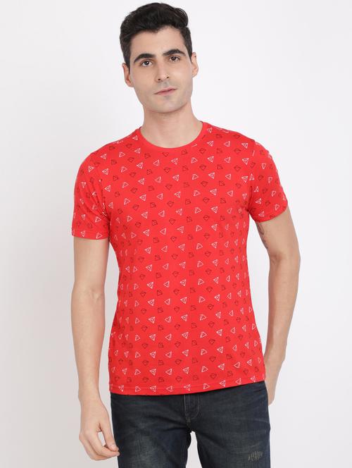 red printed regular t-shirt - 18324293 - Very Small Image - 1