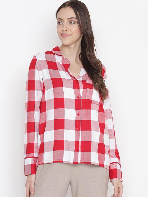long sleeved checkered top - 18324533 - Very Small Image - 1