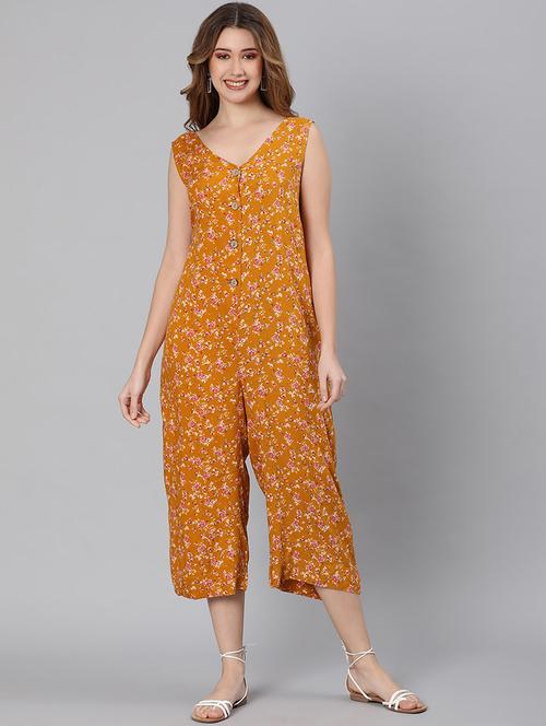 v-neck floral jumpsuit - 18324552 - Very Small Image - 1