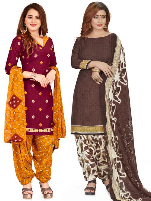 set of 2 unstitched patiyala suit set - 18325053 - Very Small Image - 1