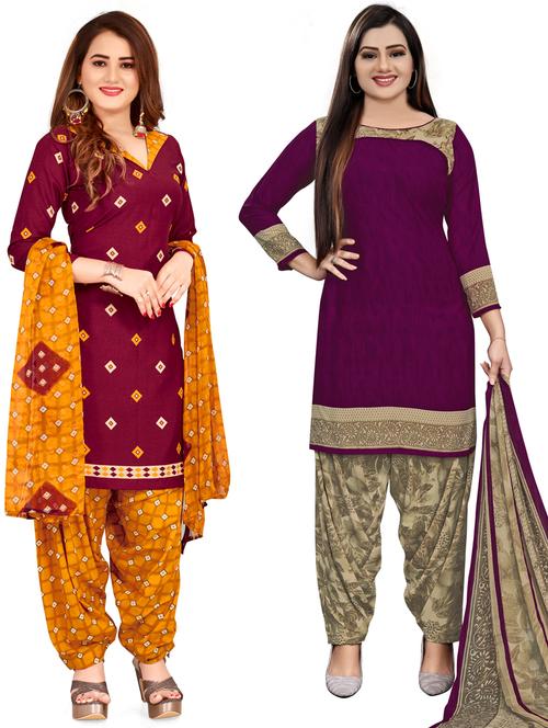 set of 2 unstitched patiyala suit set - 18325068 - Very Small Image - 1