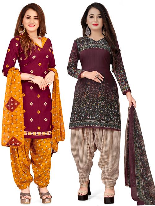 set of 2 unstitched patiyala suit set - 18325073 - Very Small Image - 1