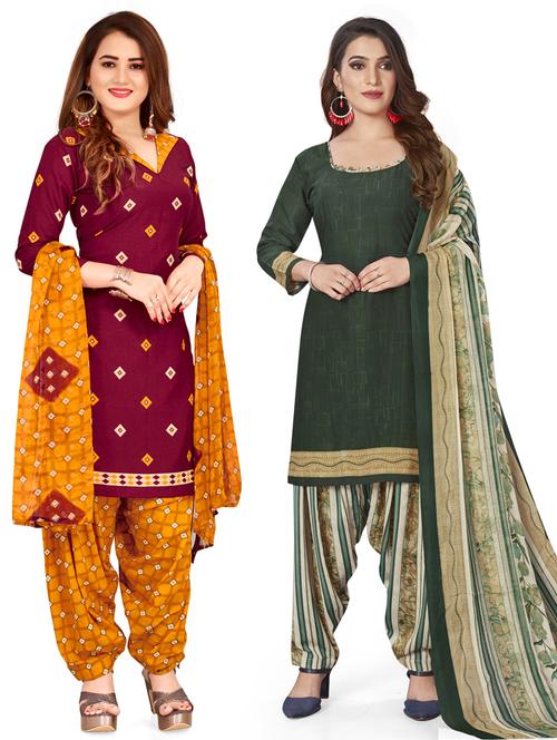 set of 2 unstitched patiyala suit set - 18325074 - Very Small Image - 1