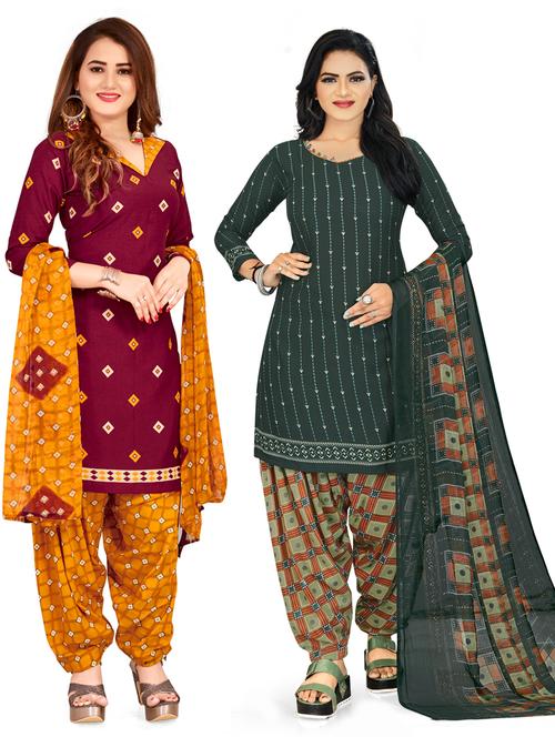 set of 2 unstitched patiyala suit set - 18325079 - Very Small Image - 1