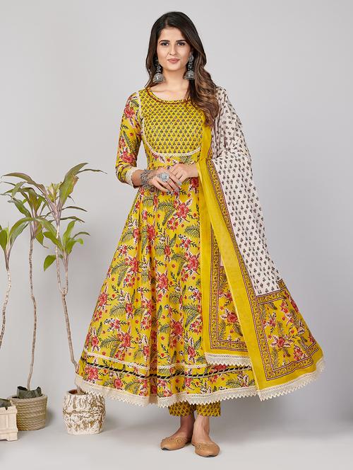 yellow cotton suit set - 18325311 - Very Small Image - 1