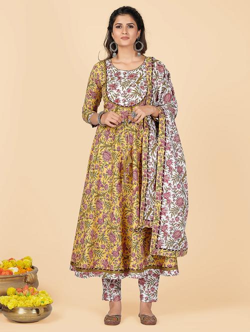 yellow cotton suit set - 18325330 - Very Small Image - 1