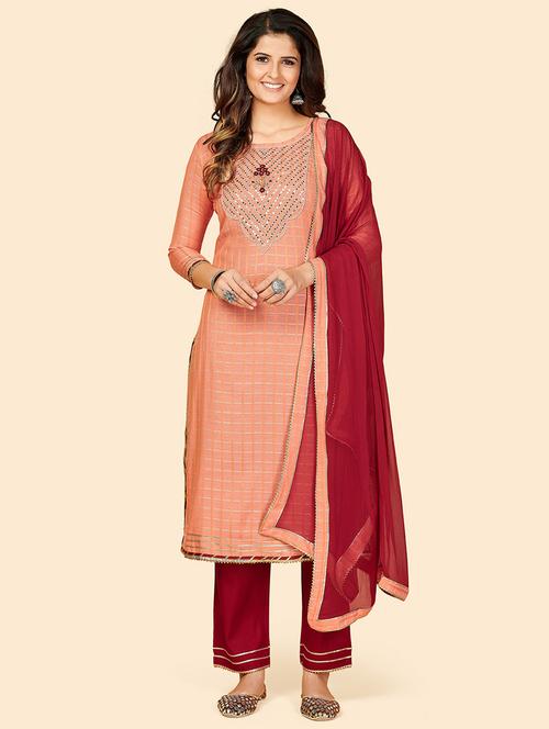 orange rayon suit set - 18325356 - Very Small Image - 1