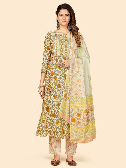 yellow cotton suit set - 18325360 - Very Small Image - 1