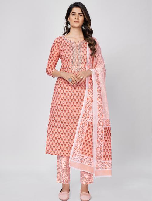 orange cotton suit set - 18325462 - Very Small Image - 1