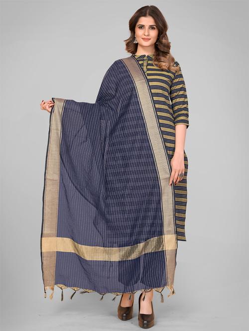 blue art silk dupatta - 18325525 - Very Small Image - 1