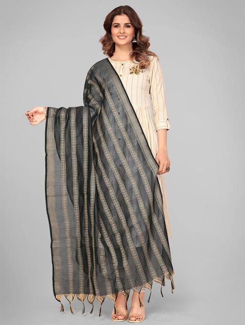 grey art silk dupatta - 18325535 - Very Small Image - 1