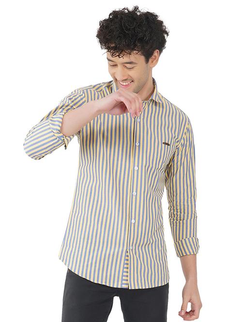 yellow striped casual shirt - 18325843 - Very Small Image - 1