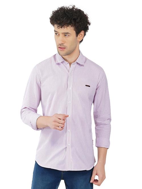 purple striped casual shirt - 18325852 - Very Small Image - 1