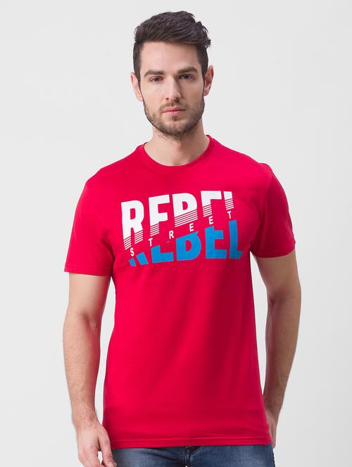 oxy-fire red chest print t-shirt - 18326082 - Very Small Image - 1