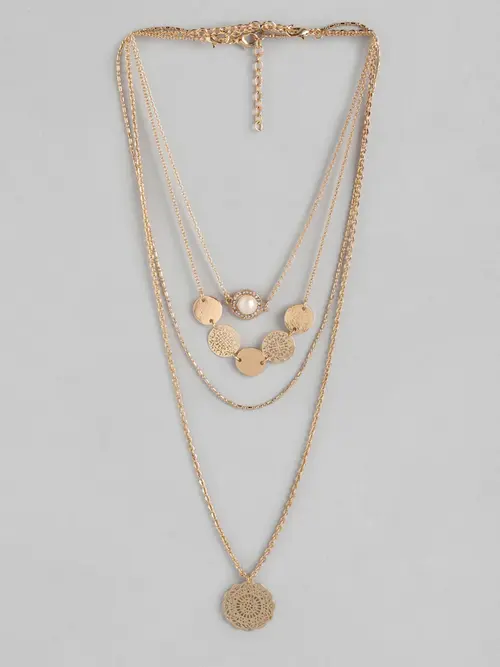 ladies gold plated necklace chain - 18326299 - Very Small Image - 1