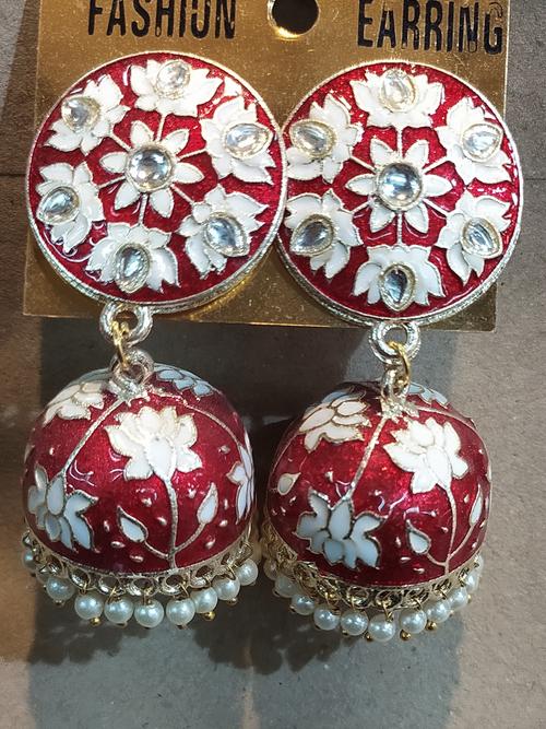 earrings for women red color - 18326370 - Very Small Image - 1