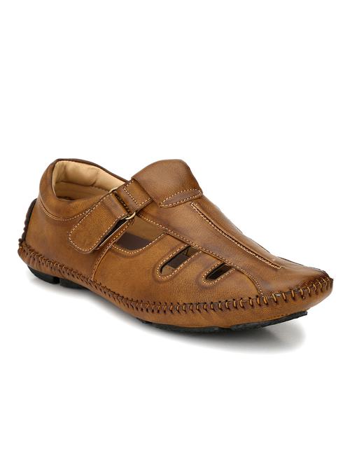 tan synthetic & mesh slip on sandals - 18326477 - Very Small Image - 1