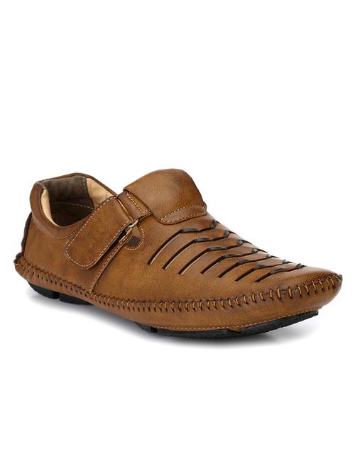 tan synthetic & mesh slip on sandals - 18326487 - Very Small Image - 1