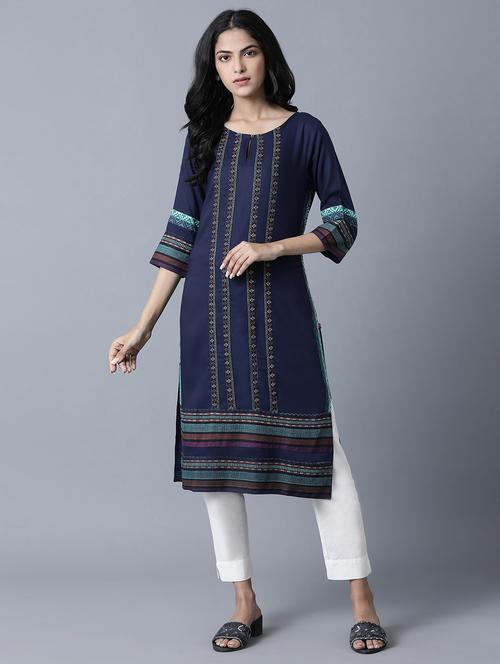 women's straight kurta - 18327080 - Very Small Image - 1