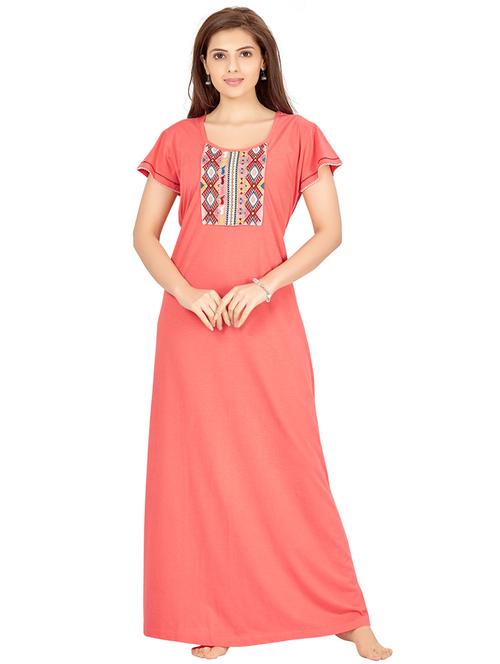 orange tie back embroidered detail nighty - 18327182 - Very Small Image - 1