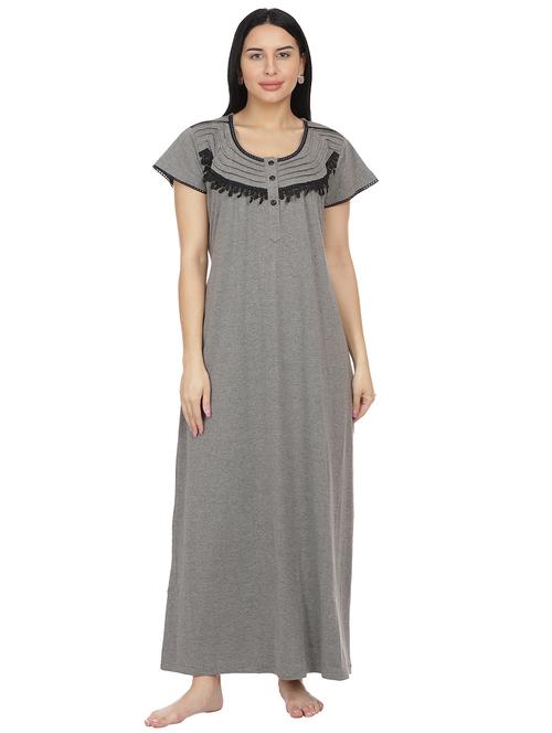 round neck lace detail nighty - 18327208 - Very Small Image - 1
