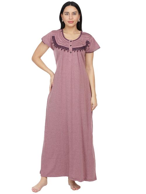 round neck lace detail nighty - 18327209 - Very Small Image - 1