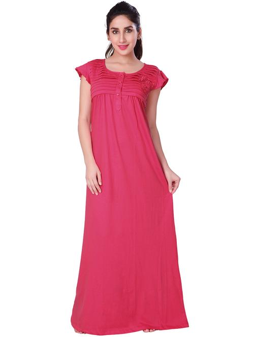 round neck solid nighty - 18327258 - Very Small Image - 1
