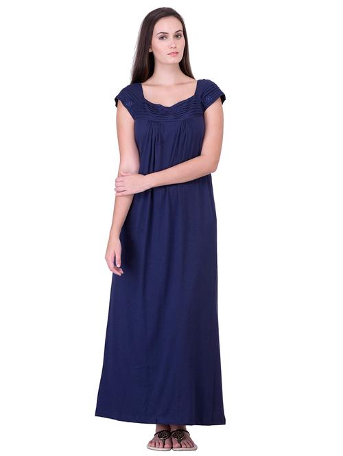 square neck solid nighty - 18327371 - Very Small Image - 1